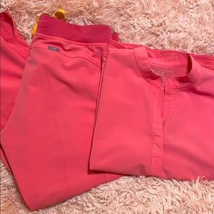 FIGS Limited Edition Hot Pink scrub set